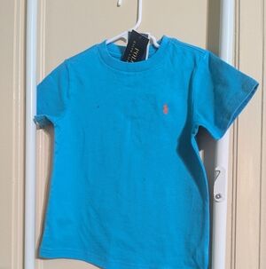 Ralph Lauren Kids Short-Sleeve Tee in Bright Aqua with Coral Pony